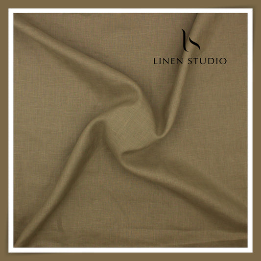 Burgoyne Premium Linen 70 Lea Plain Shirting - Wild Oak (NEW)
