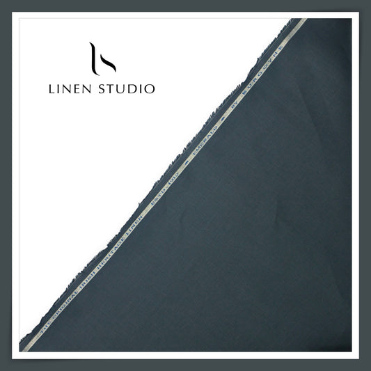 Burgoyne Premium Linen 70 Lea Plain Shirting - Orion Blue (NEW)