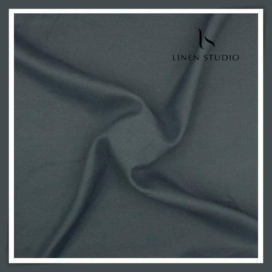 Burgoyne Premium Linen 70 Lea Plain Shirting - Orion Blue (NEW)
