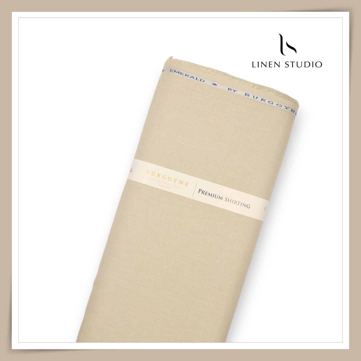 Burgoyne Premium Linen 70 Lea Plain Shirting - Pumice (NEW)
