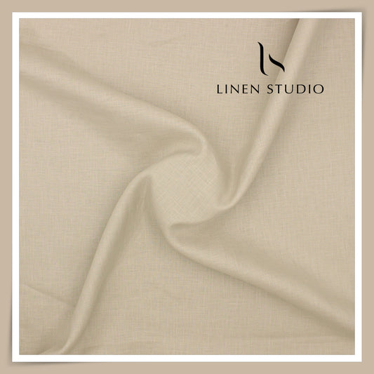Burgoyne Premium Linen 70 Lea Plain Shirting - Pumice (NEW)