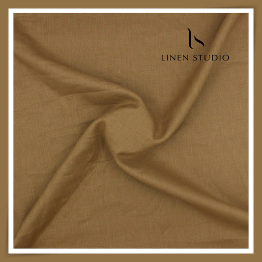 Burgoyne Premium Linen 70 Lea Plain Shirting - Tobacco Brown (NEW)
