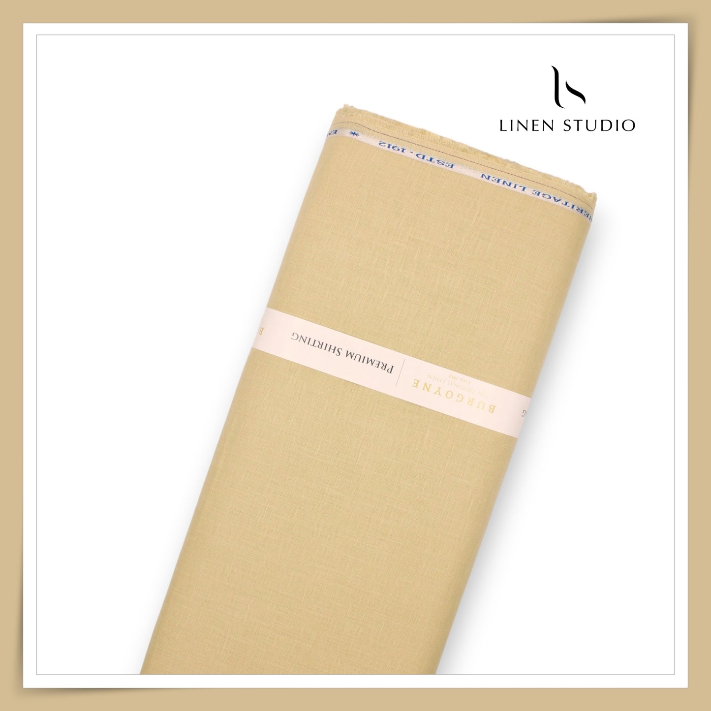 Burgoyne Premium Linen 70 Lea Plain Shirting - Bamboo (NEW)