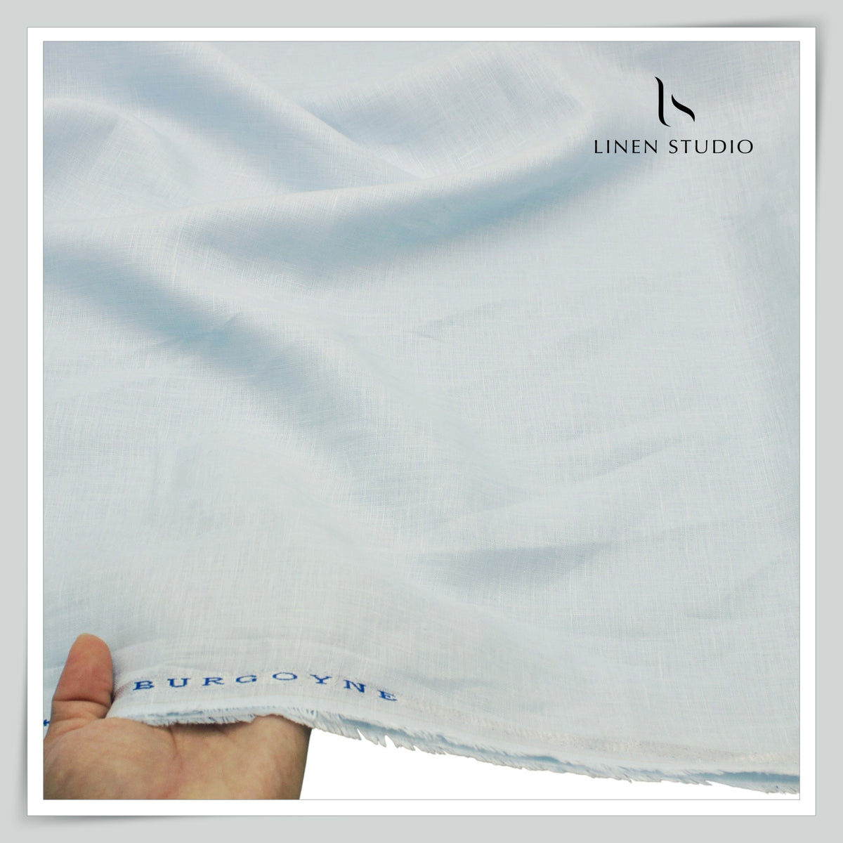 Burgoyne Premium Linen 70 Lea Plain Shirting - Blue Salt (NEW)