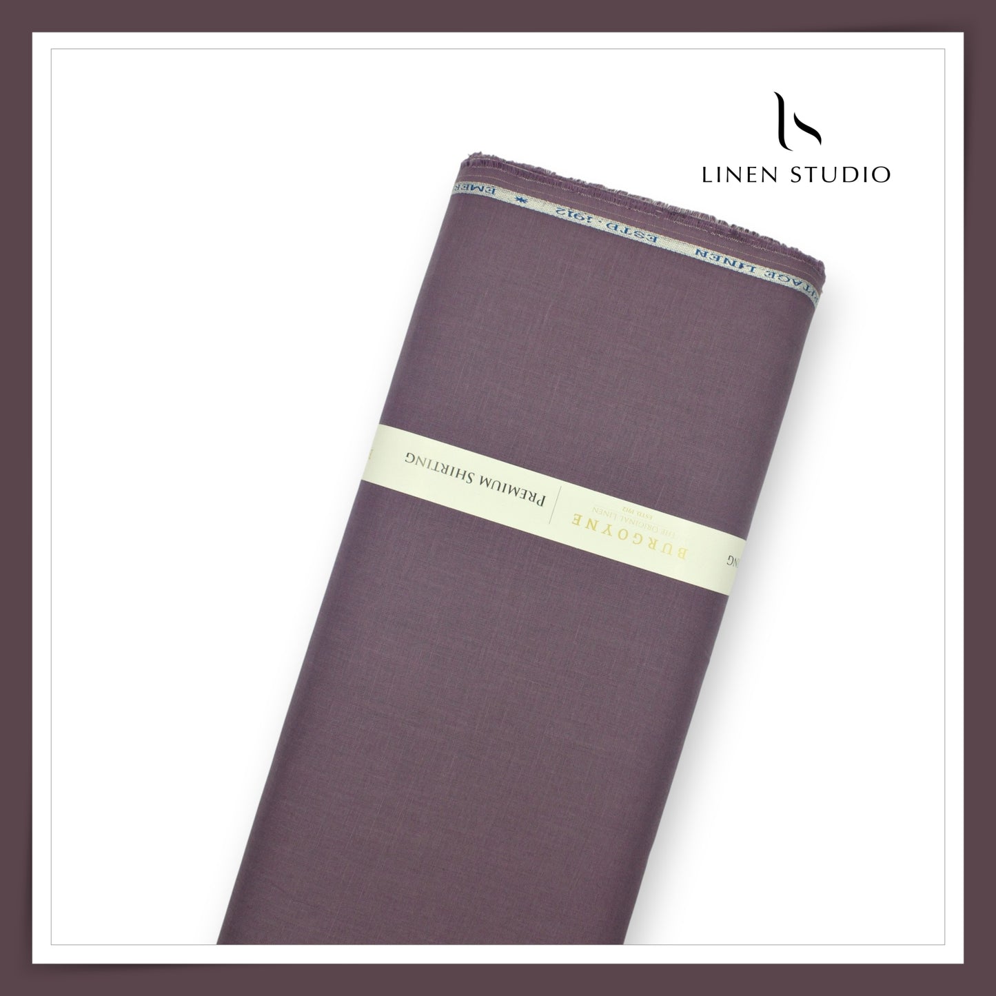 Burgoyne Premium Linen 70 Lea Plain Shirting - Grape Jam (NEW)