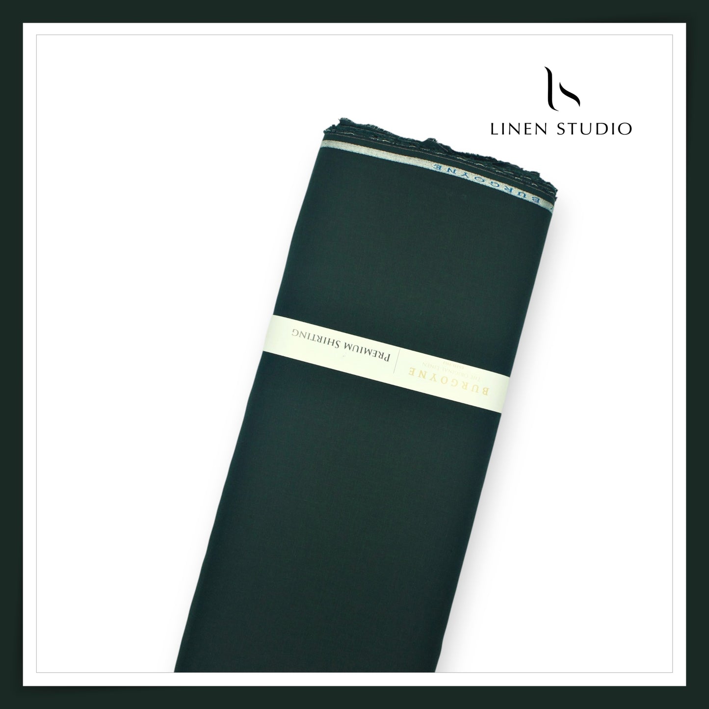Burgoyne Premium Linen 70 Lea Shirting - Dark Jungle Green (NEW)