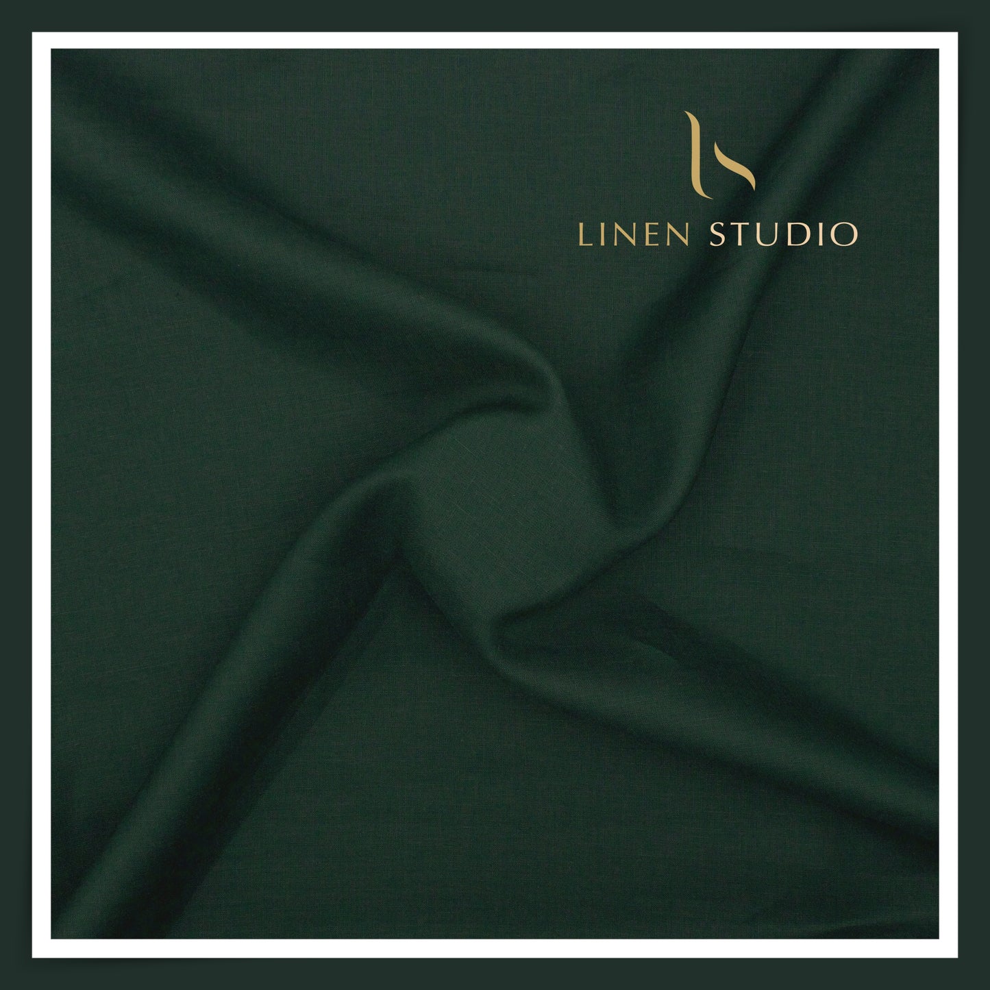 Burgoyne Premium Linen 70 Lea Shirting - Dark Jungle Green (NEW)