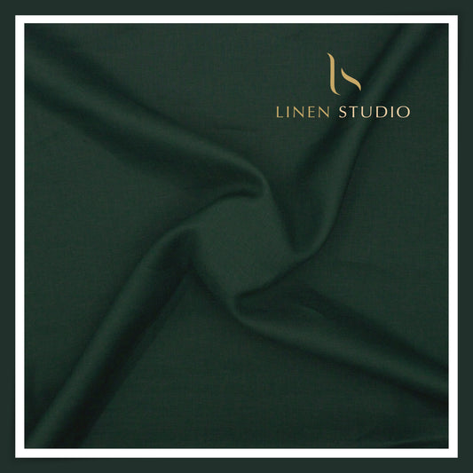 Burgoyne Premium Linen 70 Lea Shirting - Dark Jungle Green (NEW)