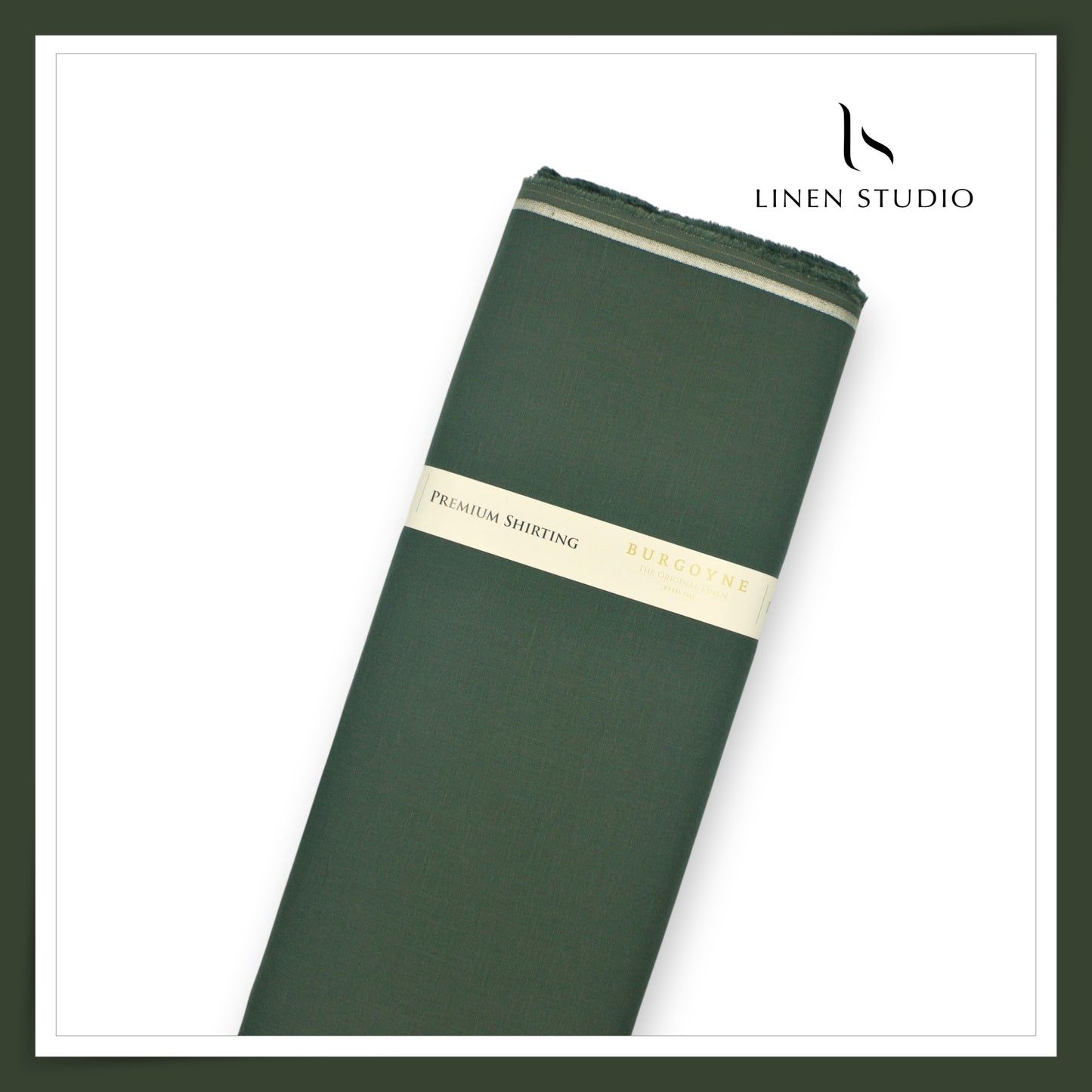 Burgoyne Premium Linen 70 Lea Shirting - Asparagus Green (NEW)