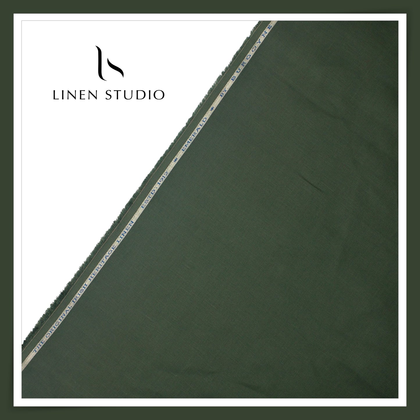 Burgoyne Premium Linen 70 Lea Shirting - Asparagus Green (NEW)