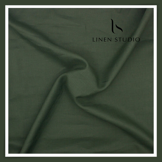 Burgoyne Premium Linen 70 Lea Shirting - Asparagus Green (NEW)