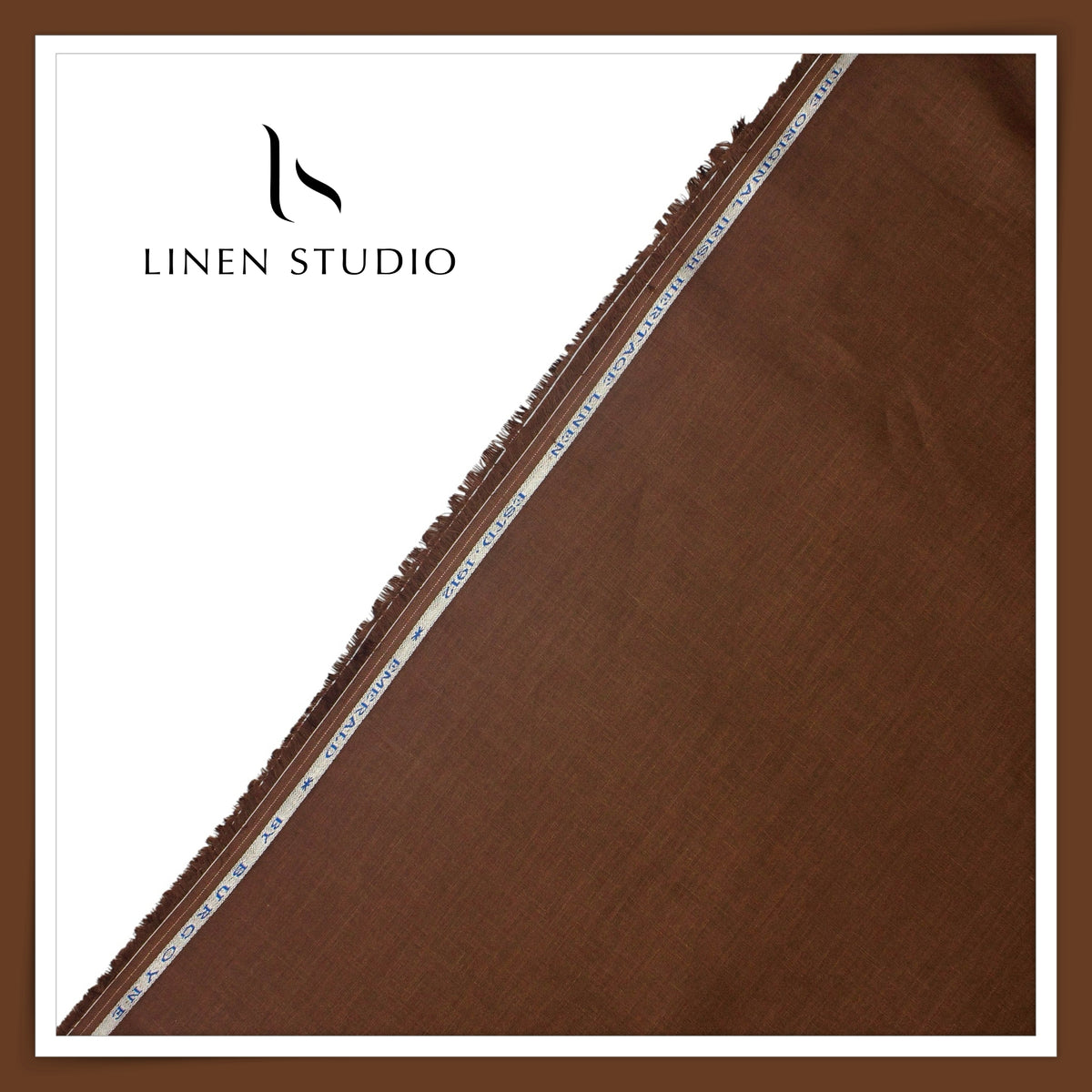 Burgoyne Premium Linen 70 Lea Plain Shirting - Coffee Brown (NEW)