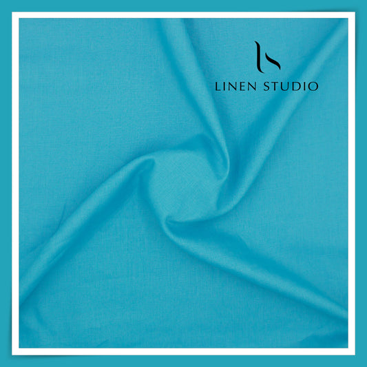 Burgoyne Premium Linen 70 Lea Shirting - Pacific Blue (NEW)
