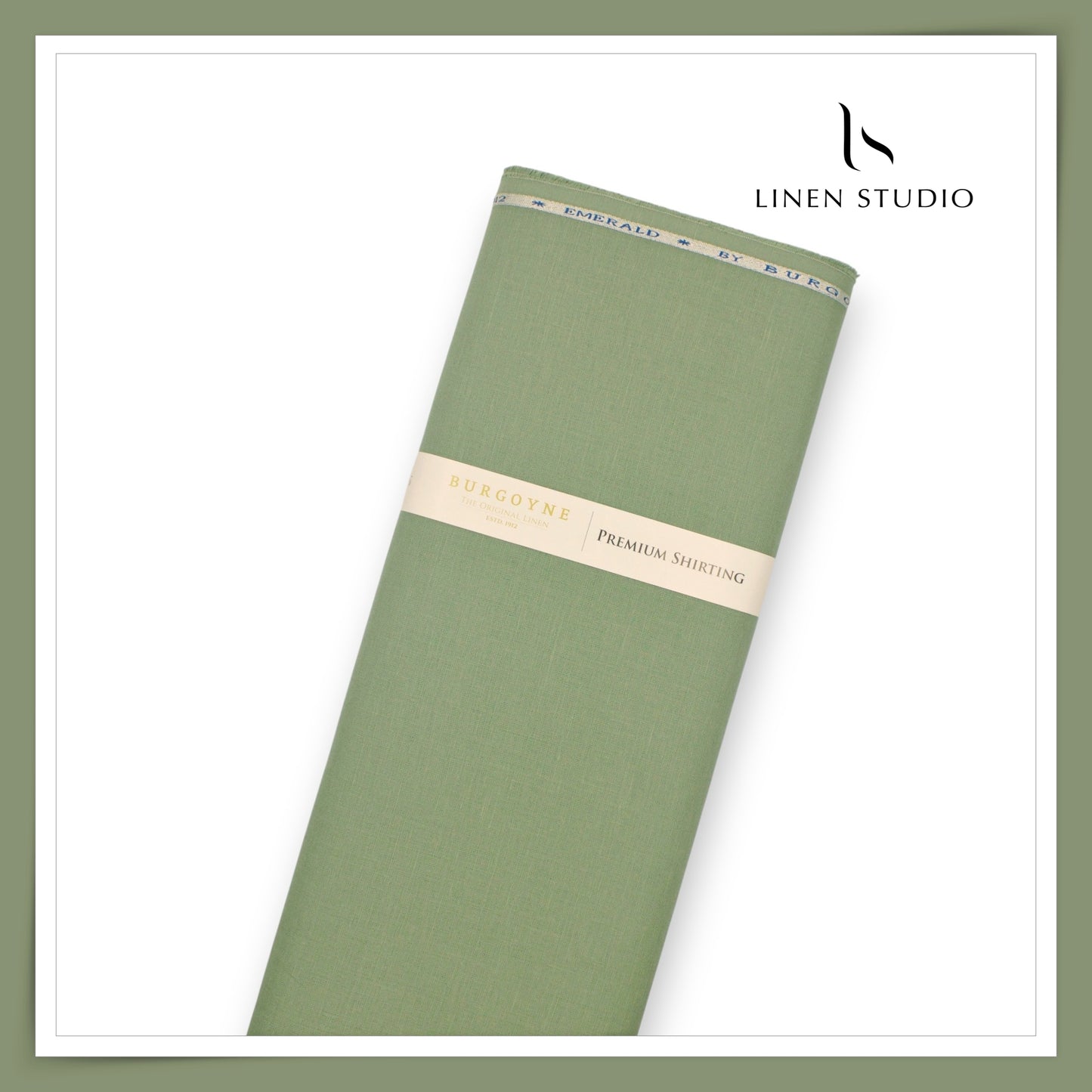 Burgoyne Premium Linen 70 Lea Shirting - Camouflage Green (NEW)