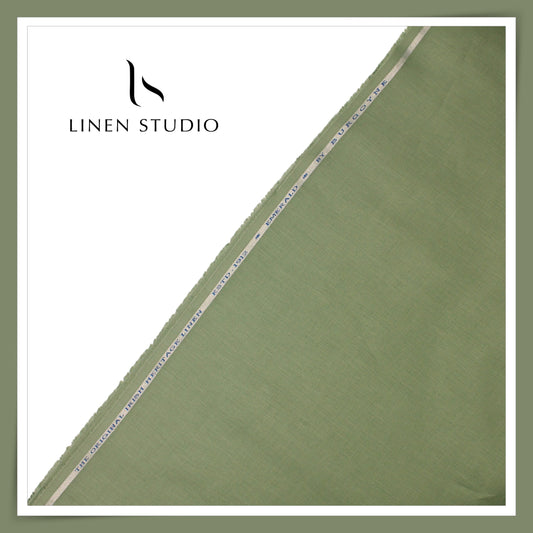 Burgoyne Premium Linen 70 Lea Shirting - Camouflage Green (NEW)