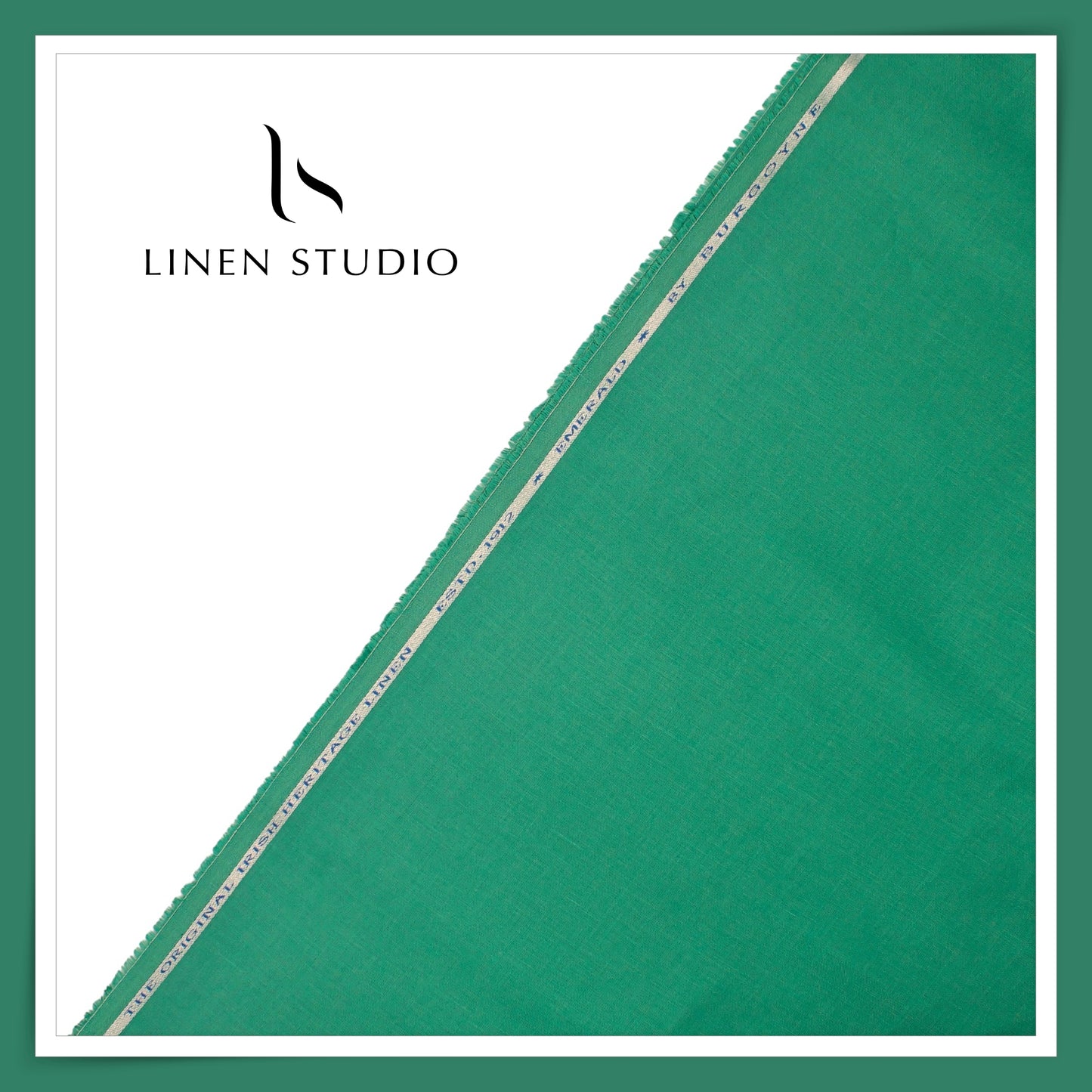 Burgoyne Premium Linen 70 Lea Shirting - Eucalyptus Green (NEW)