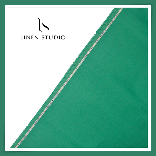 Burgoyne Premium Linen 70 Lea Shirting - Eucalyptus Green (NEW)