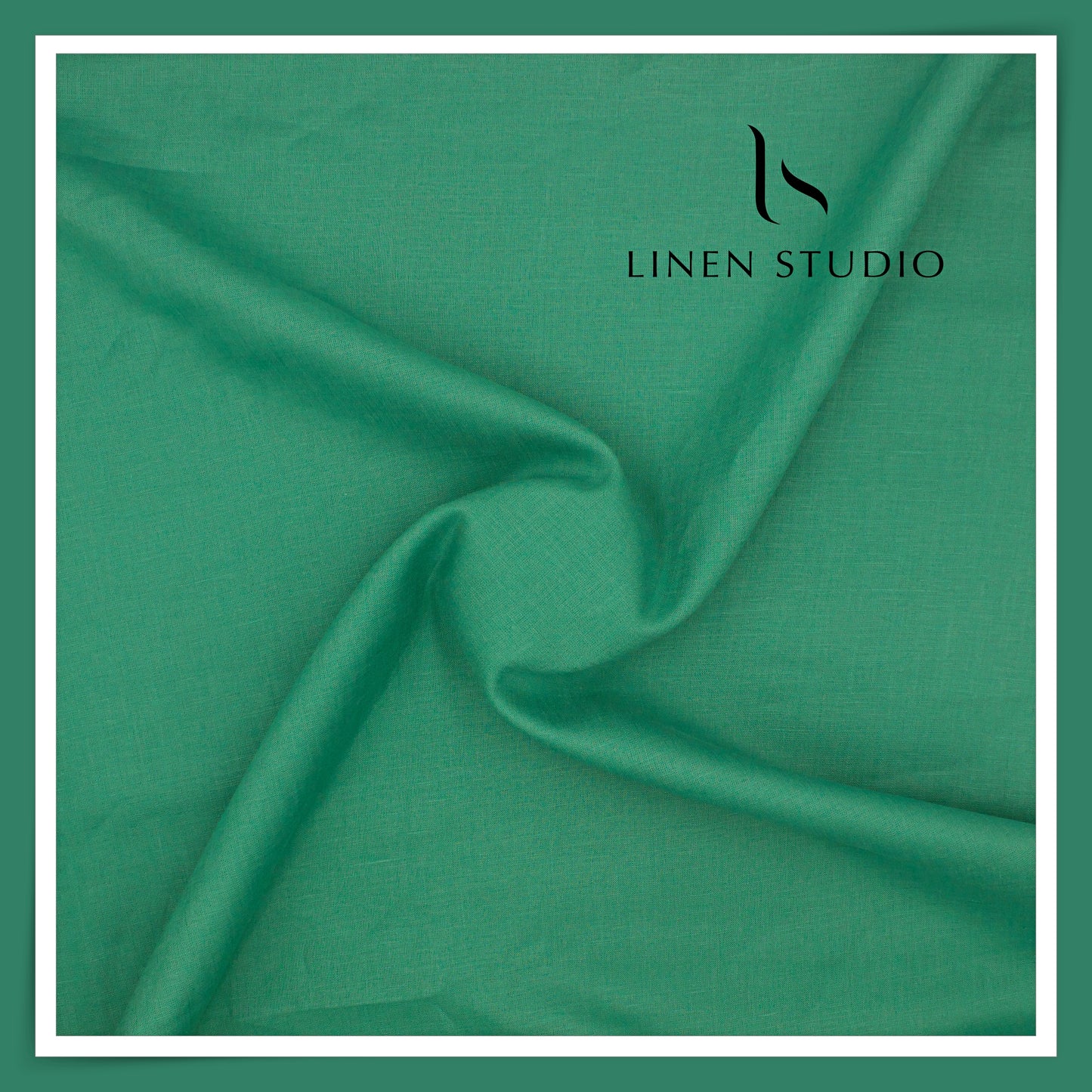 Burgoyne Premium Linen 70 Lea Shirting - Eucalyptus Green (NEW)