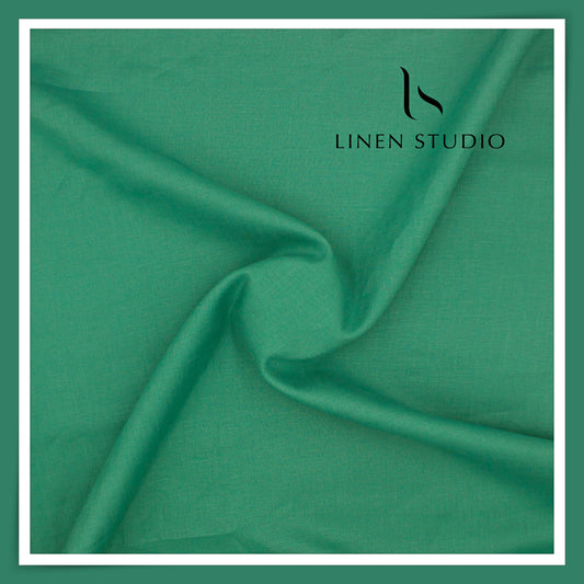 Burgoyne Premium Linen 70 Lea Shirting - Eucalyptus Green (NEW)
