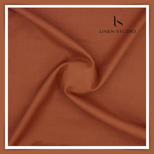 Burgoyne Premium Linen 70 Lea Shirting - Copper Rust (NEW)