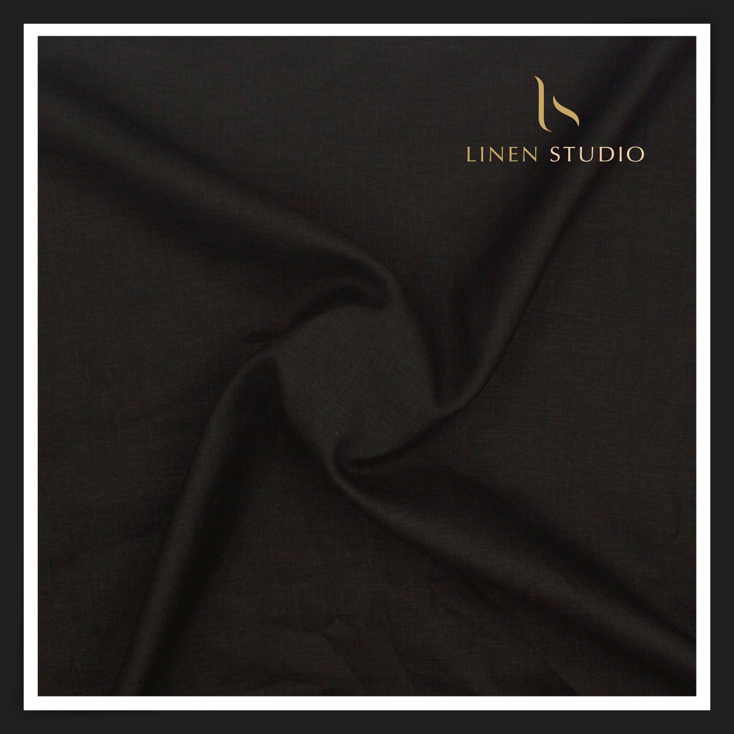 Burgoyne Premium Linen 70 Lea Shirting - Deep Black (NEW)