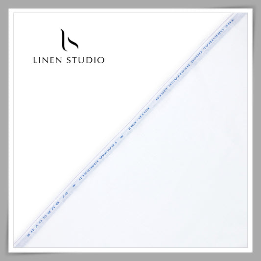 Burgoyne Pure Linen 60 Lea Fragma Scented Shirting - Bright White (NEW)