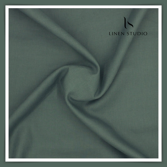 Burgoyne Premium Linen 70 Lea Shirting - Mineral Green (NEW)