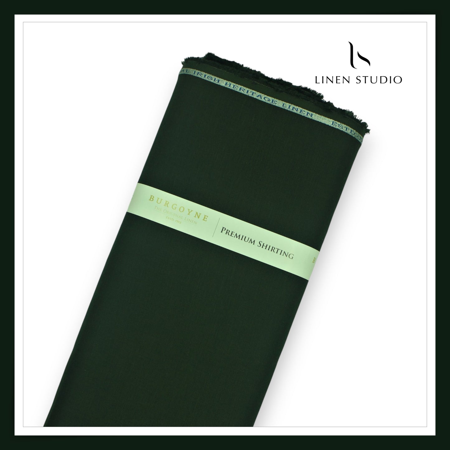 Burgoyne Premium Linen 70 Lea Shirting - Dark Jungle Green (NEW)
