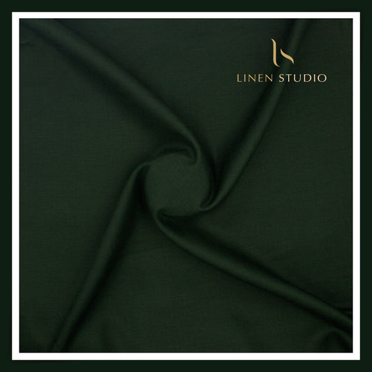 Burgoyne Premium Linen 70 Lea Shirting - Dark Jungle Green (NEW)