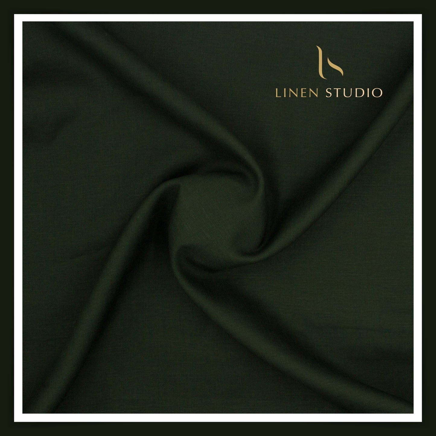 Burgoyne Premium Linen 70 Lea Shirting - Dark Green (NEW)