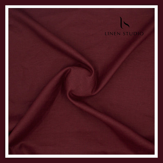 Burgoyne Premium Linen 70 Lea Shirting - Maroonish Red (NEW)