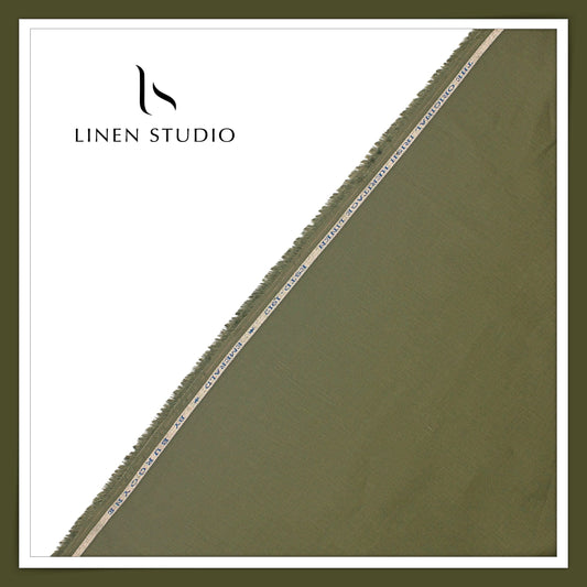 Burgoyne Premium Linen 70 Lea Shirting - Finch Green (NEW)
