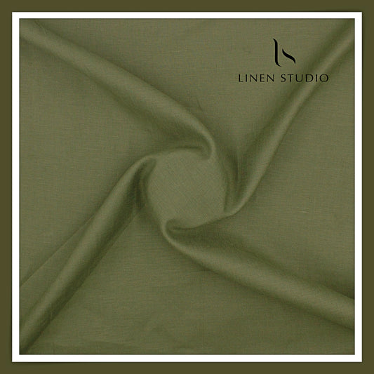 Burgoyne Premium Linen 70 Lea Shirting - Finch Green (NEW)