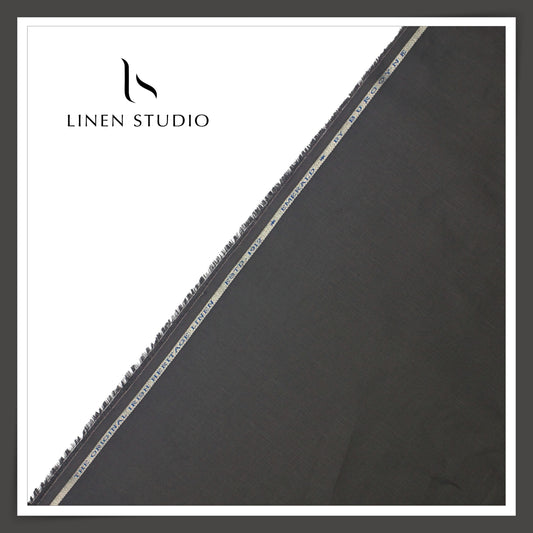Burgoyne Premium Linen 70 Lea Shirting - Charcoal Grey (NEW)