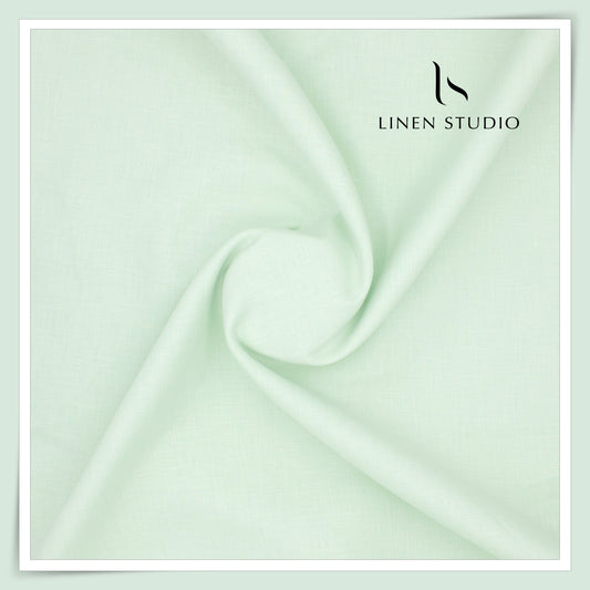 Burgoyne Premium Linen 70 Lea Shirting - Pale Green (NEW)