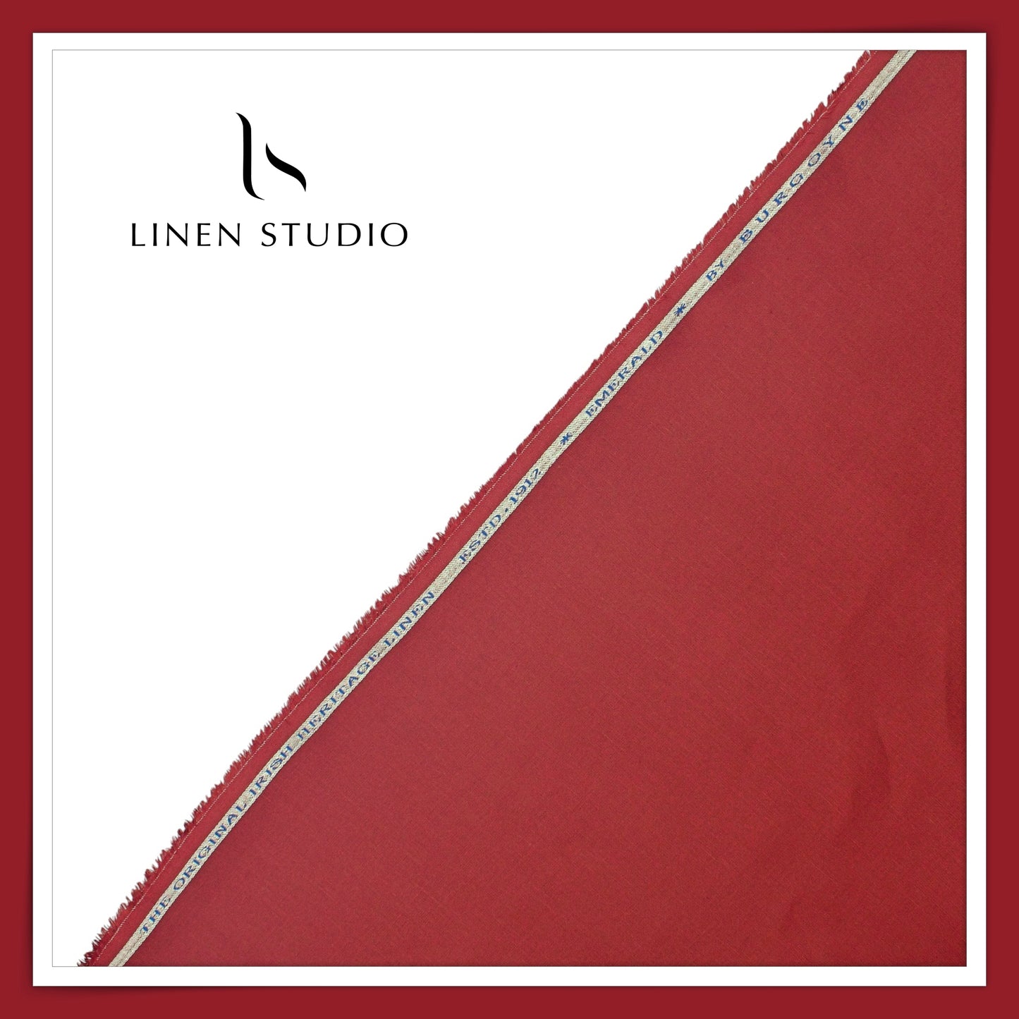 Burgoyne Premium Linen 70 Lea Shirting - Smoky Red (NEW)