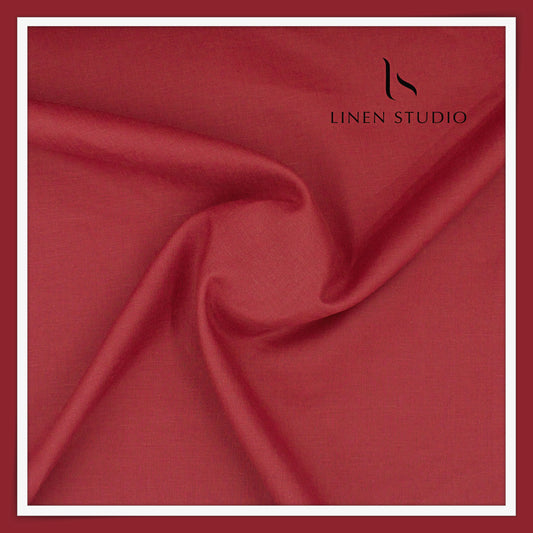 Burgoyne Premium Linen 70 Lea Shirting - Smoky Red (NEW)