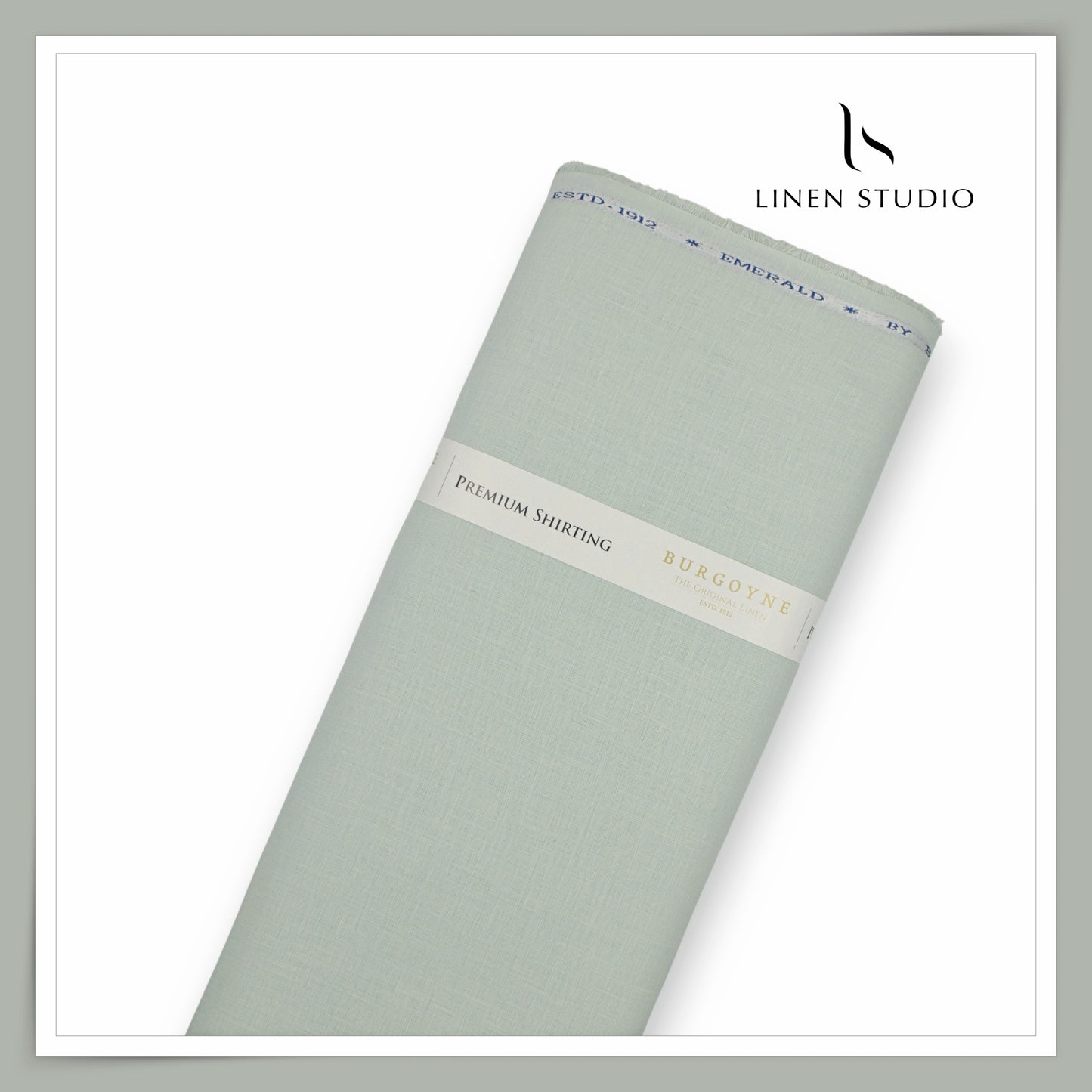 Burgoyne Premium Linen 70 Lea Shirting - Light Greenish Grey (NEW)