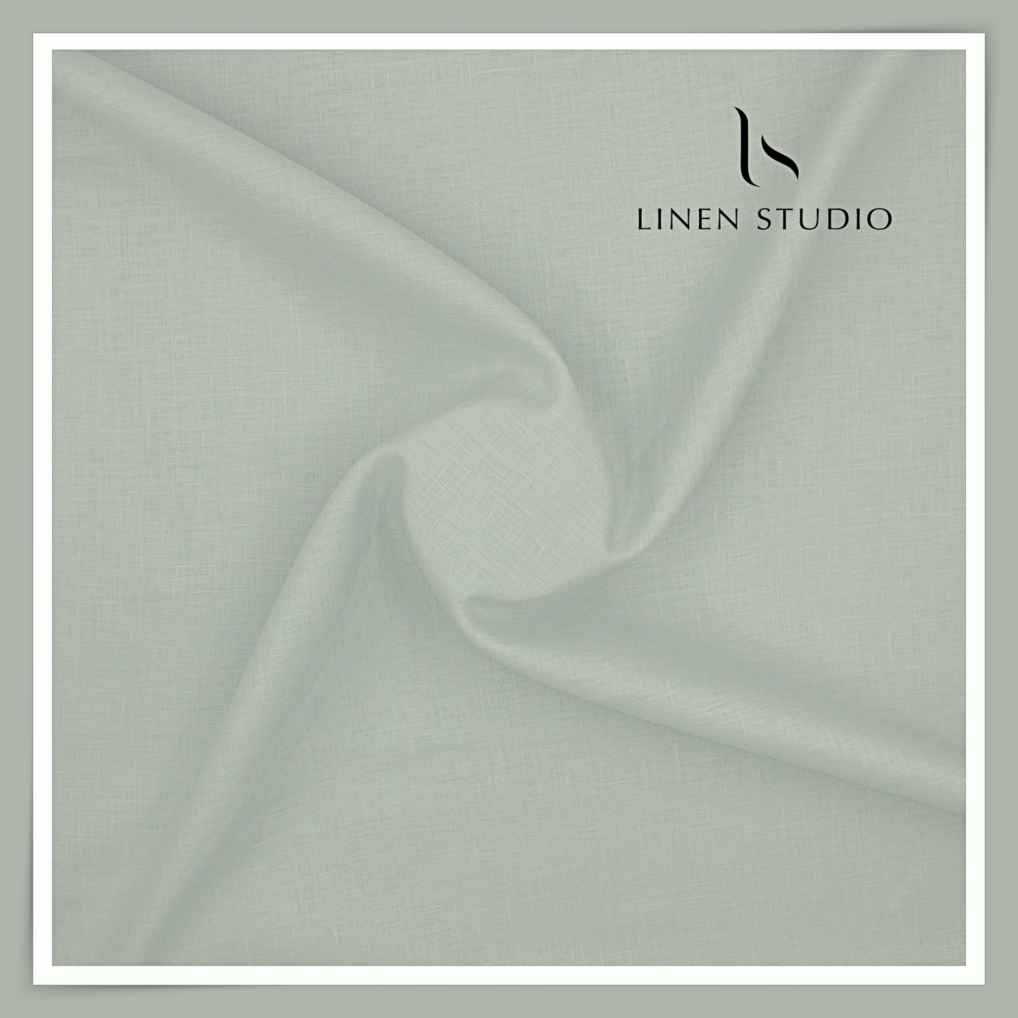 Burgoyne Premium Linen 70 Lea Shirting - Light Greenish Grey (NEW)