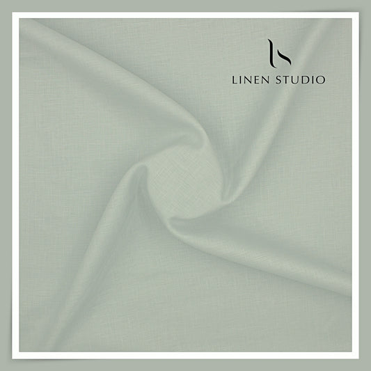 Burgoyne Premium Linen 70 Lea Shirting - Light Greenish Grey (NEW)