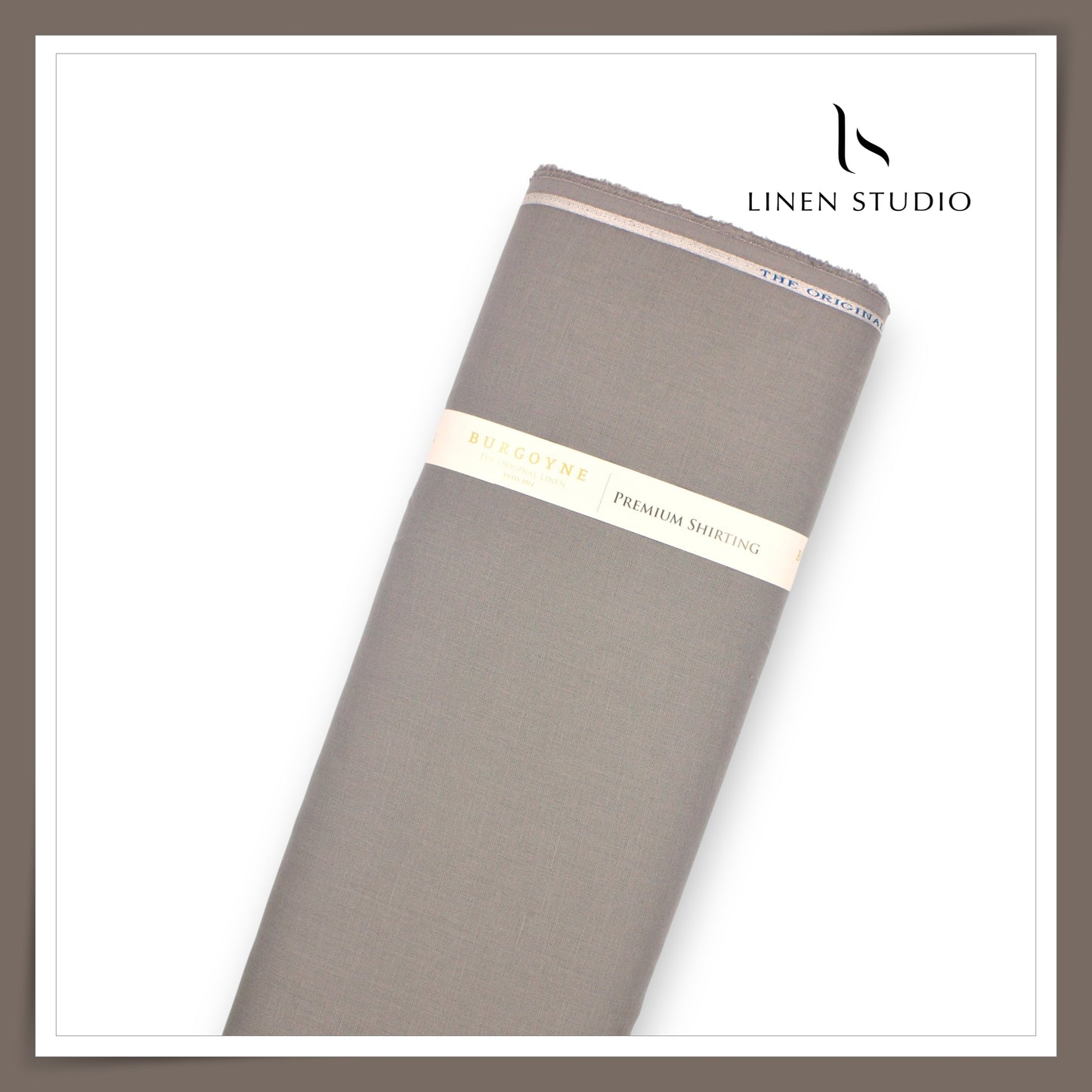 Burgoyne Premium Linen 70 Lea Shirting - Cement Grey (NEW)