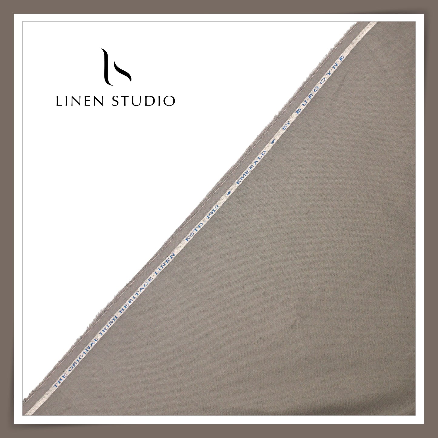 Burgoyne Premium Linen 70 Lea Shirting - Cement Grey (NEW)