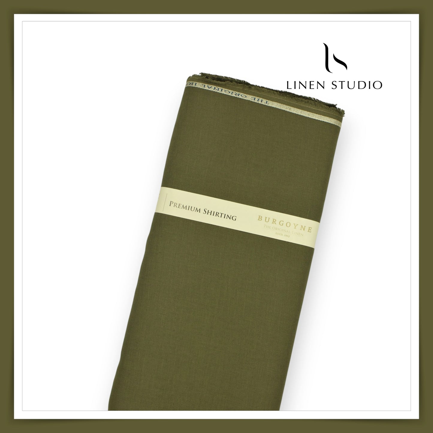 Burgoyne Premium Linen 70 Lea Shirting - Hemlock Green (NEW)