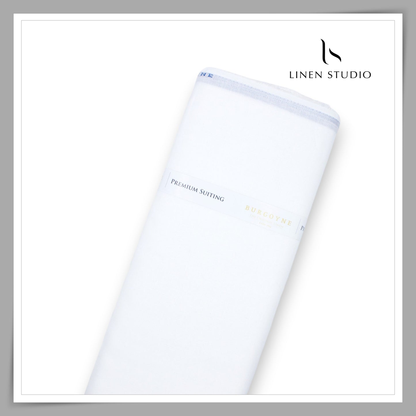 White 40 Lea Premium Linen Suiting by Burgoyne - Fabio (NEW) (Limited Stock)