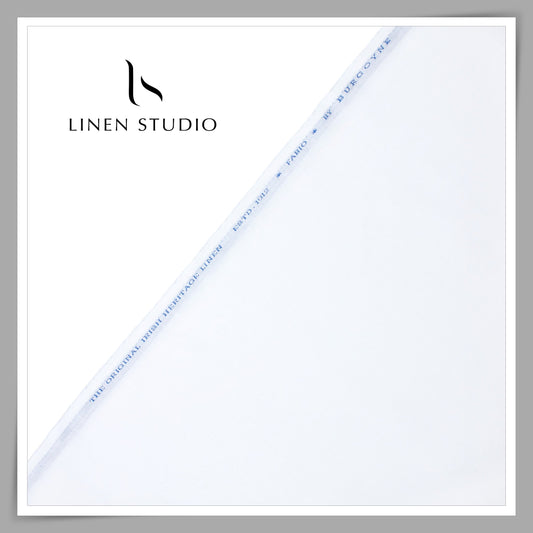 White 40 Lea Premium Linen Suiting by Burgoyne - Fabio (NEW) (Limited Stock)