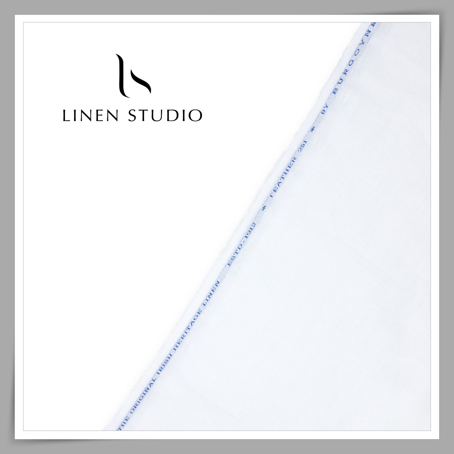 70 Lea Pure Linen Netted Shirting by Burgoyne - Bright White (Zoom In) (40% SALE)