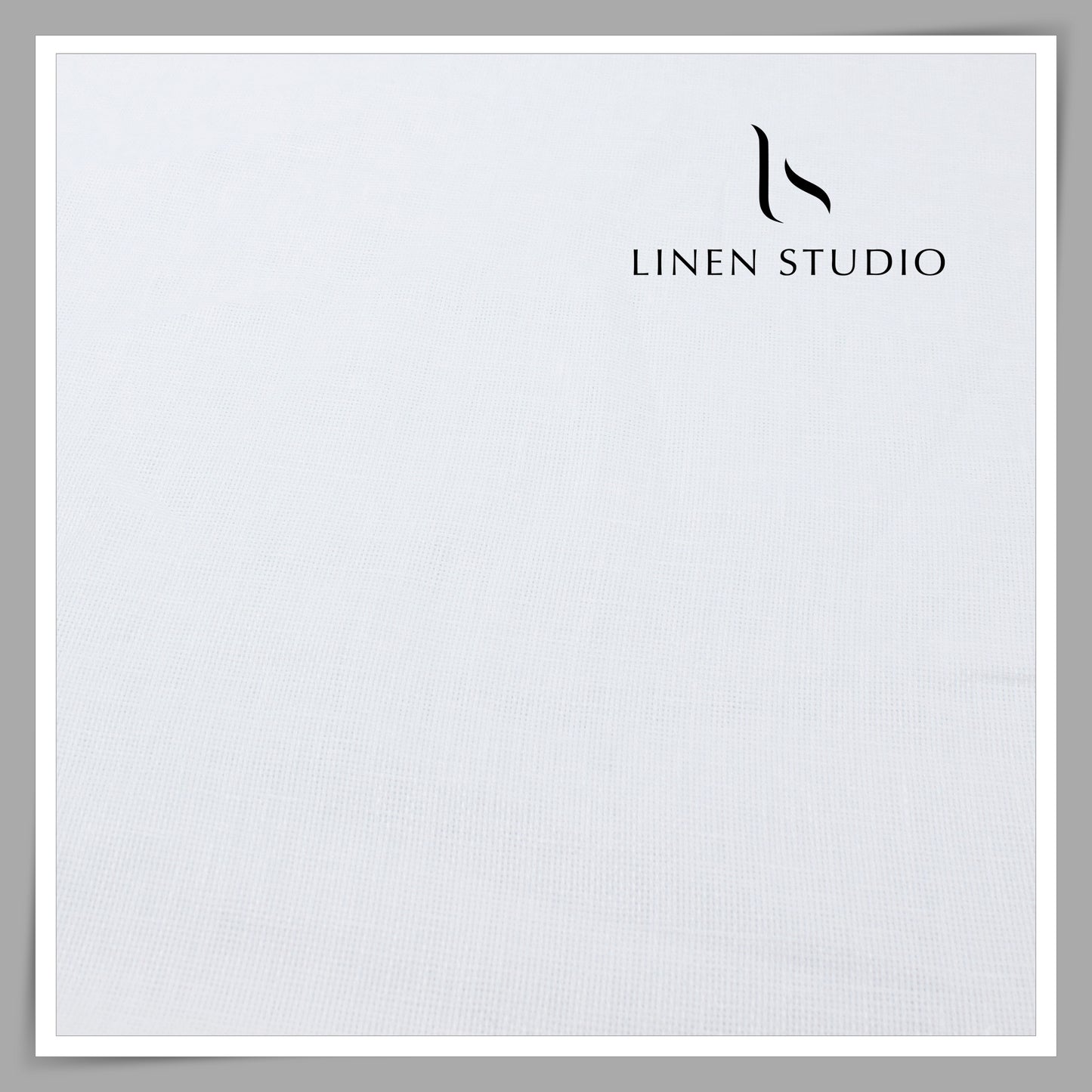 70 Lea Pure Linen Netted Shirting by Burgoyne - Bright White (Zoom In) (40% SALE)
