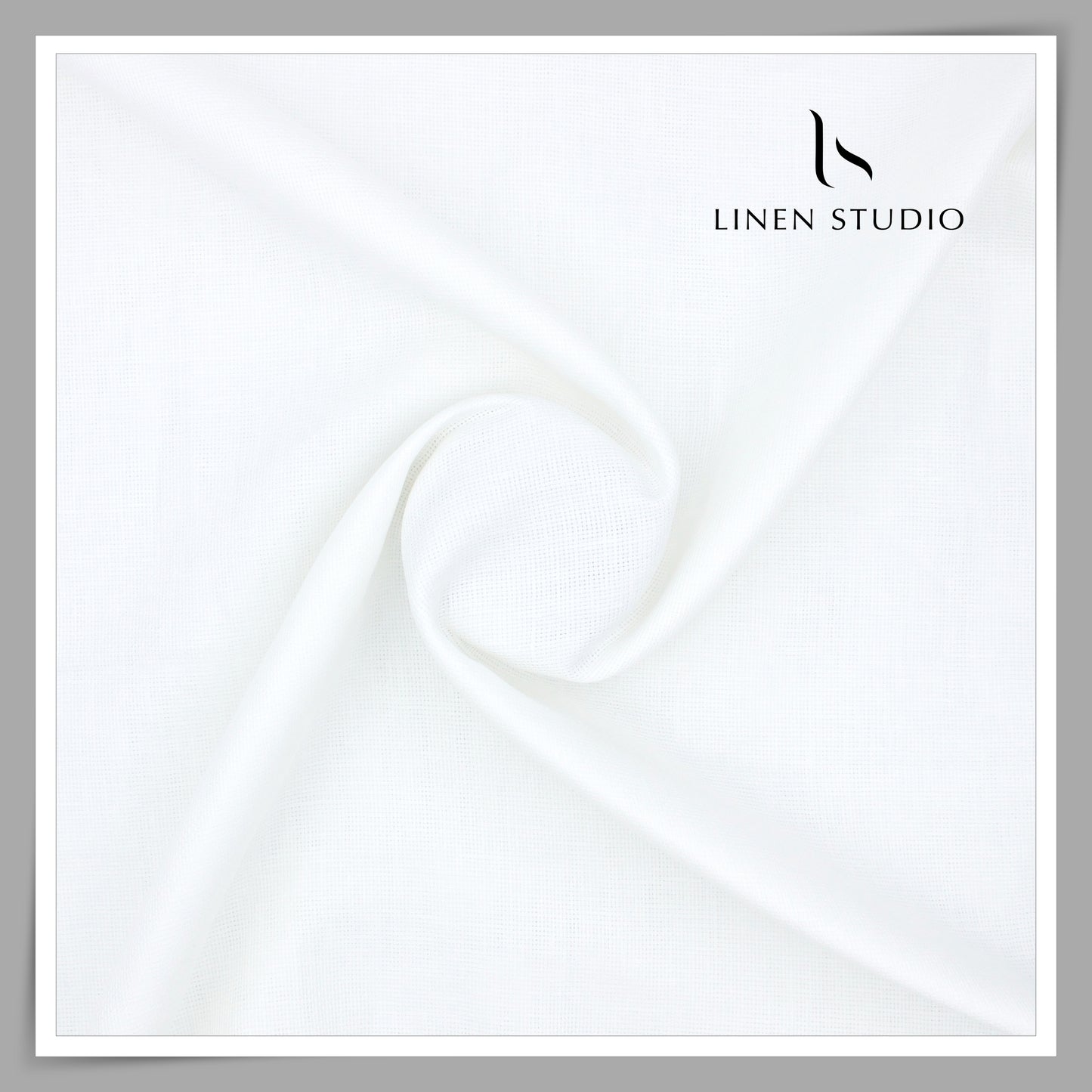 70 Lea Pure Linen Netted Shirting by Burgoyne - Bright White (Zoom In) (Most Selling)