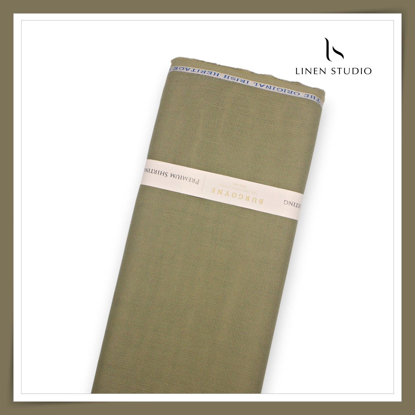 70 Lea Netted Premium Shirting by Burgoyne - Tobacco Green (NEW)