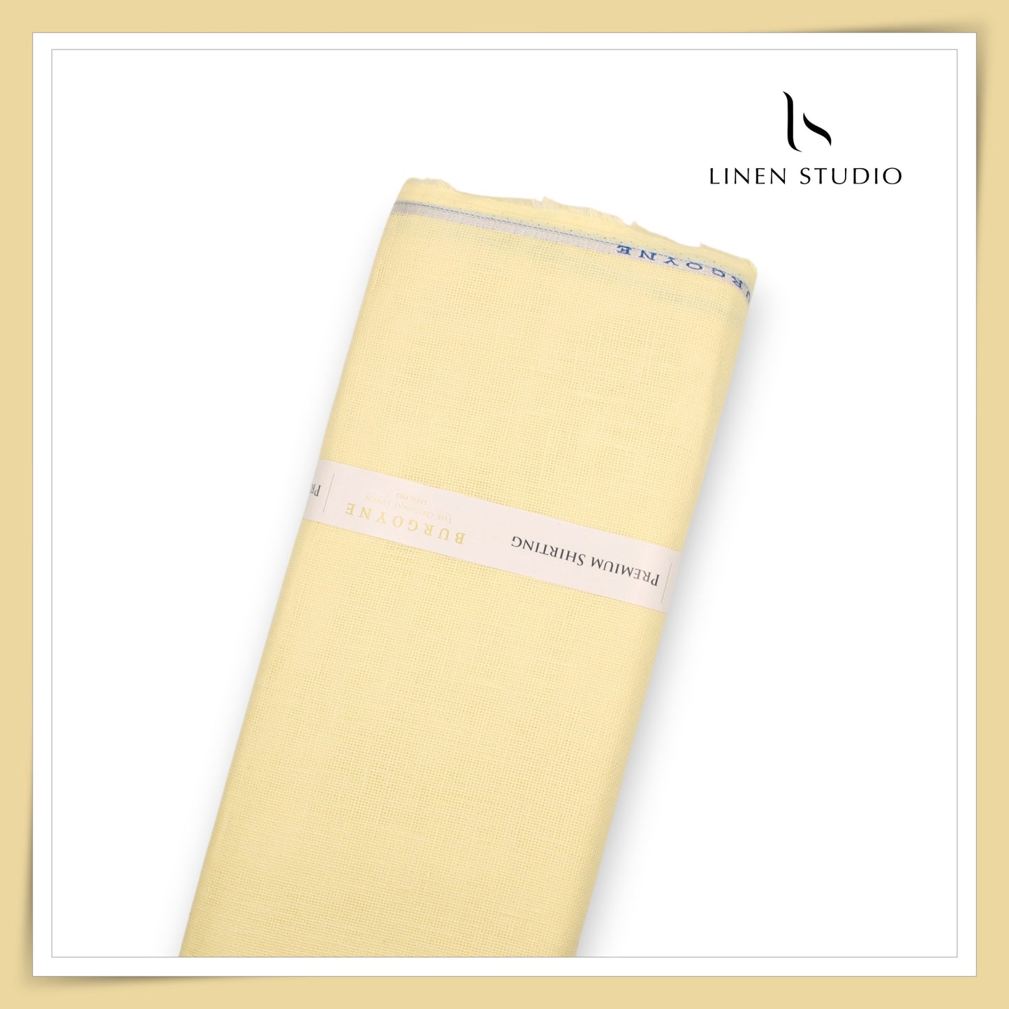 70 Lea Netted Premium Shirting by Burgoyne - Banana Yellow (NEW)